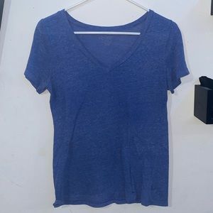V-neck light blue sheer T-shirt